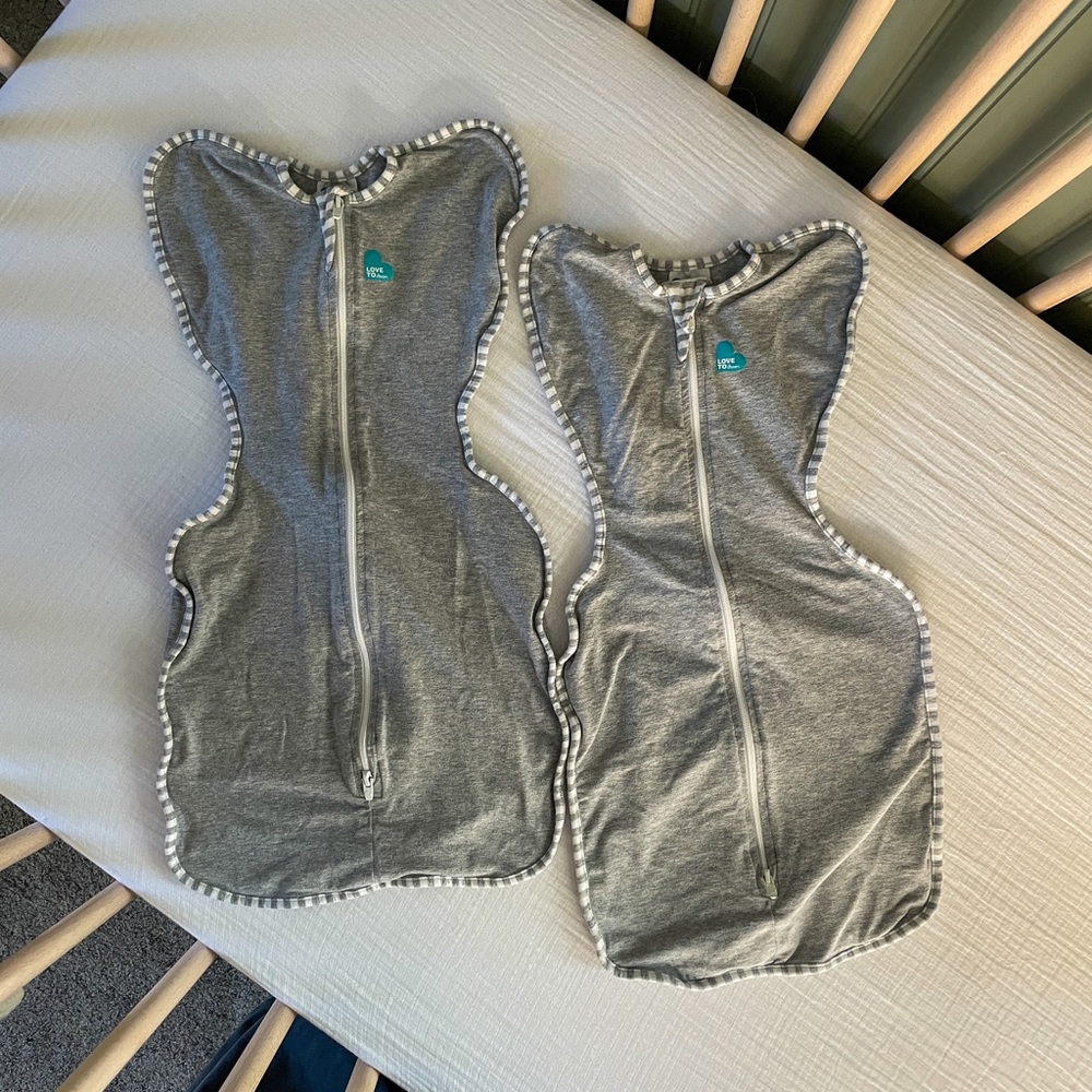 Set of 2 love to dream zip up swaddles